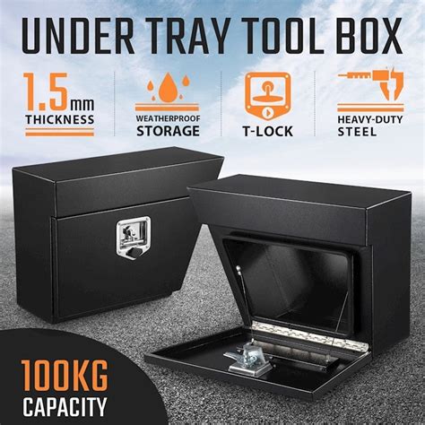 black metal tool box|black under tray tool boxes.